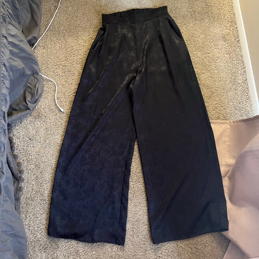Black Satin Pants